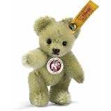 Steiff Adorable Miniature Teddy Bear stands just over 3" tall: Color is Mohair Green