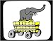 Decorated Mouse Pad with elephant, gray, wagon, cart, riding