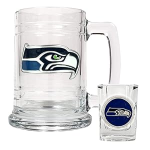 Seattle Seahawks Beer Mug And Shot Glass Boilermaker Set