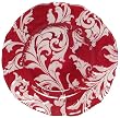 Glass Ornate French Lily Design Wine Red Charger Plate 13" D