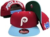 Philadelphia Phillies Maroon/Light Blue Two Tone Plastic Snapback Adjustable Snap Back Hat / Cap