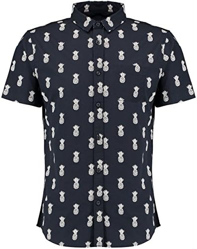 TS Heritage Mens Navy Pineapple Print Short Sleeve Cotton Casual Shirt XXX-Large