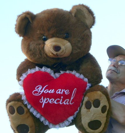 51tmRv9Pw L GIANT TEDDY BEAR   30 inches Tall by 24 inches Wide   SOFT, FAT, PREMIUM QUALITY, PLUSH TEDDY BEAR * Holds big HEART That Says: YOU ARE SPECIAL * COLOR: BROWN