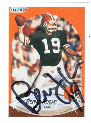 Bernie Kosar Autographed/Hand Signed Football Card (Cleveland Browns) 1990 Fleer #51