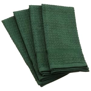 Set of 4 Green Waffle Terry Towel