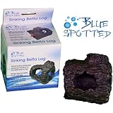 Betta Log Fish Ornament For Betta Fish, Tropical Fish Aquariums & Saltwater Fish Aquariums, By Blue Spotted