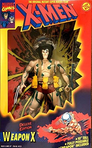 Marvel Comics 1994 Deluxe Edition "The Original Mutant Super Heroes Team" X-Men 10 Inch Tall Fully Poseable Action Figure - Weapon X with Accessories