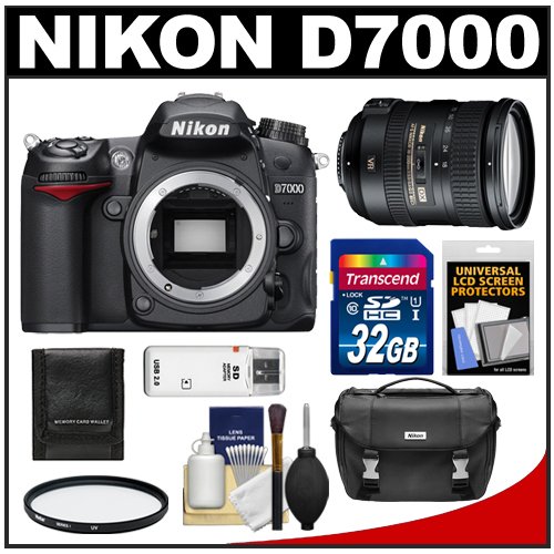 Nikon D7000 Digital SLR Camera Body with 18-200mm VR II Zoom Lens + 32GB Card + Filter + Case + Accessory Kit On Sale
