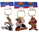 Warner Bros. : Warner Bros Looney Tunes Character Keychains (Tweety, Taz, Sylvester, Bugs Bunny).
