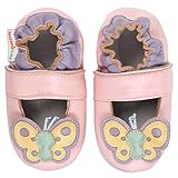 モモベビー乳幼児/トドラー 蝶 メリージェーン ピンクソフトソールレザーシューズ ネイビー 6-12 ヶ月/3-4 M 米国トドラー (インポート)
