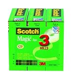 Scotch Magic Tape, 3/4 x 800 Inches, Boxed, 3 Rolls, (810S3)