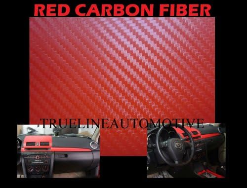 2000-2006 MERCEDES BENZ CL500 CL 500 RED Carbon Fiber Hood Dash Mirror Roof Wrap Sheet Vinyl Decal 12'' x 60'' 2001 2002 2003 2004 2005 00 01 02 03 04 05 06 MERCEDES-BENZ W215