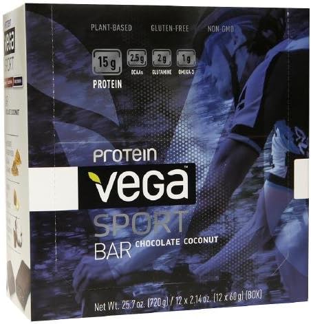 Vega Sport Protein Bar, Chocolate Coconut 12 ea(Pack of 1)
