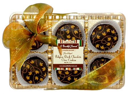 Fall Themed Sugar Free Belgian Dark Chocolate Covered Oreo