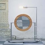 TS1 Freestanding Magnifying (3X) Makeup Mirror with Light, Walnut Wood Frame