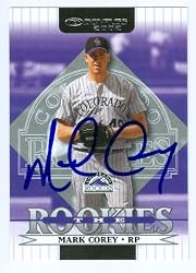 Mark Corey autographed Baseball Card (Colorado Rockies) 2002 Donruss The Rookies #99