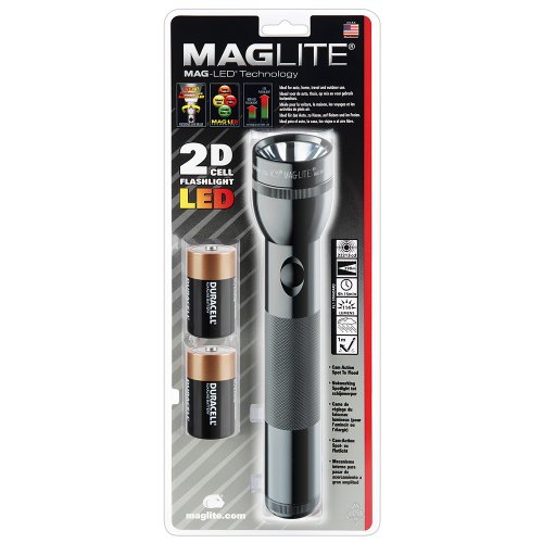 Mag-Lite ST2DDX6U 2 D-Cell LED Stab-Taschenlampe 25 cm, 114 Lumen, Schwarz, inklusive 2 Mono-Batterien