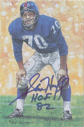 Autographed/Hand Signed Goal Line Art Gla Card Sam Huff Ny Giants