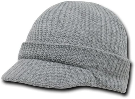 Cuff Jeep Beanie Visor Cap- Heather Gray