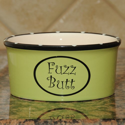 Tumbleweed Pottery ‘Fuzz Butt’ Ceramic Pet Feeding and Water Bowl