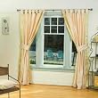 Indo Golden Tab Top Sari Sheer Curtain (43 in. x 84 in.) with matching tieback