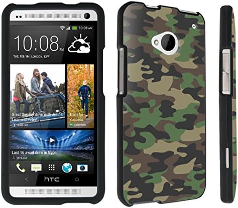 DuroCase ® HTC One M7 Hard Case Black - (Brown Camo)