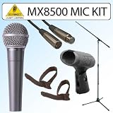 Behringer XM8500 Dynamic Cardioid Microphone wtih Microphone Boom Stand XLR Cable Microphone Clip and Cable Ties