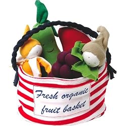 100% Organic Cotton Stuffed Multi Fruit Tote--Fresh Organic Fruit Basket
