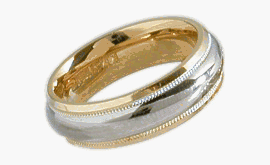 10 karat Men's Two-Toned 6mm Comfort Fit Gold Wedding Ring