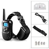Omgar Waterproof Pet Dog Training Collar with Adjustable E Collar, Rechargeable Training Collar Remote and Receiver (100 Level Vibration and Static Shock) (For one dog)