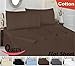 Cotton Queen Flat-Sheet Brown - Premium Quality Combed Cotton Long Staple Fiber – Breathable, Cozy, Comfortable - Exceptionally Durable - Hotel Quality by Utopia Bedding (Queen, Brown)