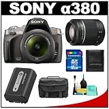 Sony Alpha A380 Digital SLR Camera Body with DT 18-55mm SAM Lens & DT 55-200mm SAM Lens (Black) + 16GB Card + Sony Battery + Case + Accessory Kit