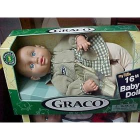 My Little Graco 16 Baby Doll in Green Dress with Beige Bottoms by Graco