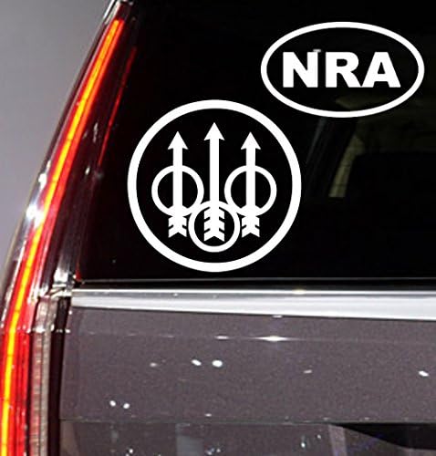 Auto Sticker - Auto Decal - Beretta Firearms and NRA Combo - Bundle - Auto Window Sticker Decal for Car Truck SUV Motorcycle 5" Tall (color : white) (White 10)