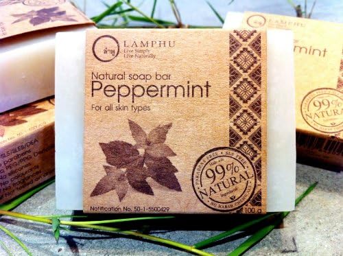 Lamphu : 99% Natural Peppermint Soap for All Skin Types 3.53 Oz. Best Seller of Thailand
