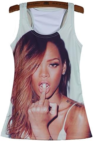 Beisitong Fashion Print Rihanna Summer Stylish Women Vests Size M