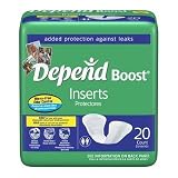Depend BOOST Inserts - Diaper Liners - Booster Pads - Doublers, Pack/20 Pads
