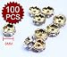 Gold Plated Czech Crystal 6mm Spacer Bead Wholesales (Price/100pcs)