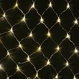 Warm White (Soft White) LED Net Light (1.5m x 1.5m) with twinkling LEDs. Transparent wire. Suitable for outdoor use. NEW design Christmas lights. Perfect for home decoration, weddings, bbq's and parties.