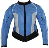 LADIES LEATHER JACKET Motorcycle Riding CE ARMOR Blue S Reviews