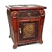 Bamboo Palm Nightstand Storage Drawer Door Table Accent
