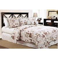 Luxury Home Jessie Cotton 5-Piece Quilt Set, Twin