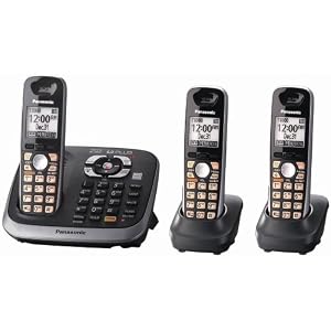 Panasonic KX-TG6543B DECT 6.0 PLUS Expandable Digital Cordless Answering System with 3... by 