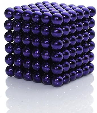 Rubik's Cube Magnetic Ball Neocube 216pcs Cubes Diameter 5mm Bucky Square Cubes Balls (Violet)+ Iron Box packaging