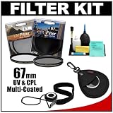 Vivitar Series 1 67mm Multi-Coated UV & Circular Polarizer Glass Filter with + Filter Case + CapKeeper + Lens Cleaning Kit for Canon, Nikon, Sony, Olympus & Pentax Lenses