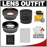 2x Telephoto and .45x Wide Angle Lens Kit for Canon PowerShot G10, G11 & G1 ....