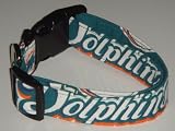 NFL Miami Dolphins Football Dog Collar Aqua Large 1"