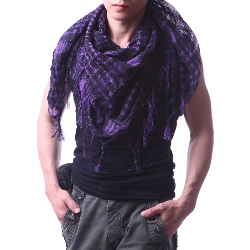 HDE Premium Shemagh Arab Style Head Neck Scarf - Purple HDE Premium Shemagh Arab Style Head Neck Scarf - Purple