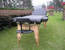 77" Long 3" Pad Black Portable Reiki Massage Table with Free Adjustable Head Rest and Carry Case