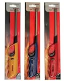 Set of 2 x Refillable Long Nozzle Gas Fire Safety Lighter Home Kitchen Hob BBQ Camping - No need for matches